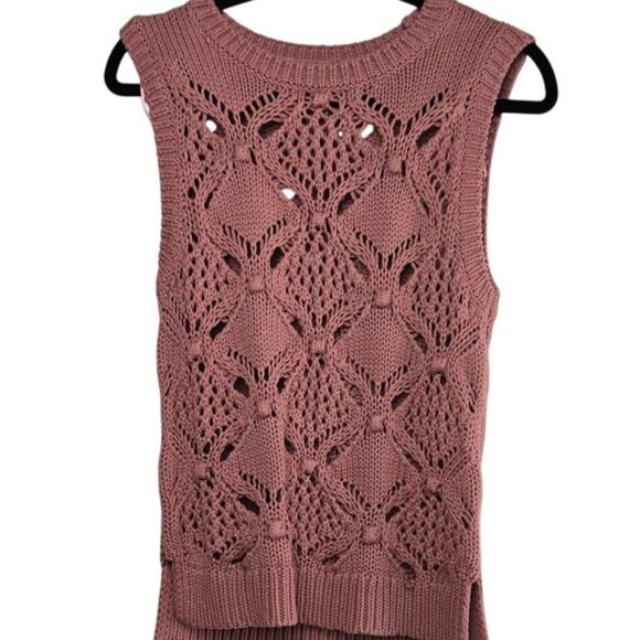 Lucky Brand Mauve Pink Sleeveless Knit Sweater Tank Size XS - Picture 1 of 6
